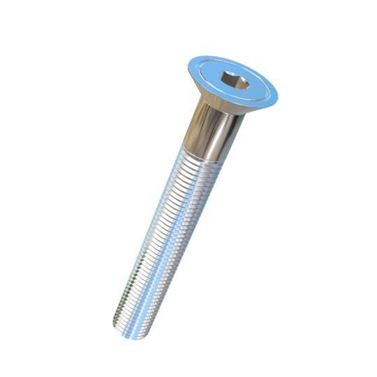 Titanium M10-1.25 Pitch X 75mm Flat Head Socket Drive Allied Titanium Cap Screw with 57mm of threads, DIN 7991